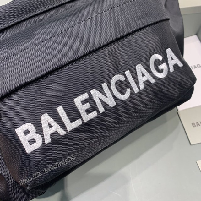 Balenciaga專櫃爆款男女同款腰包胸包 巴黎世家Wheel Logo刺繡腰包 fyj1129